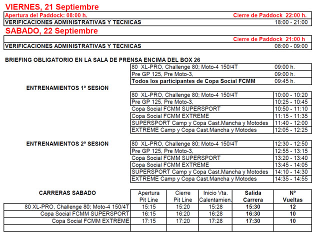 horarios manchego