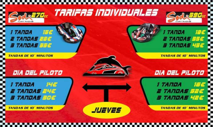 Tarifas circuito karting Pinto