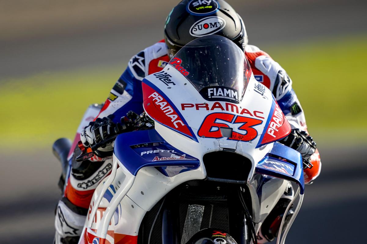 Pecco Bagnaia con la Ducati del Pramac Racing.