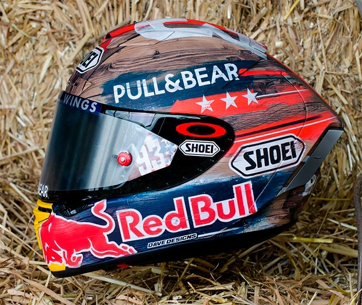 casco especial de Márquez para Austin: Shoei MM Ninety-Three