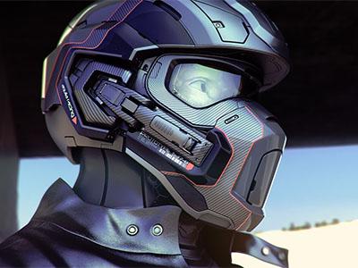 Casco de moto futurista sale