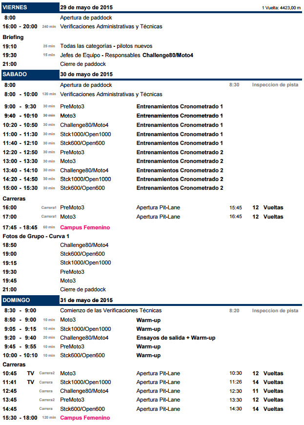 horarios