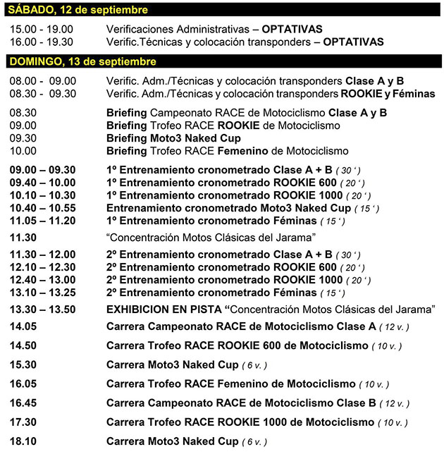 horarios jarama
