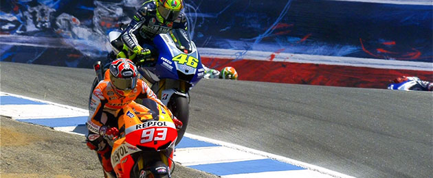 marc marquez valentino rossi laguna seca 2013