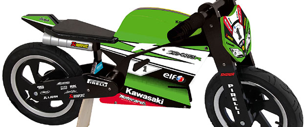 moto madera infantil kawasaki